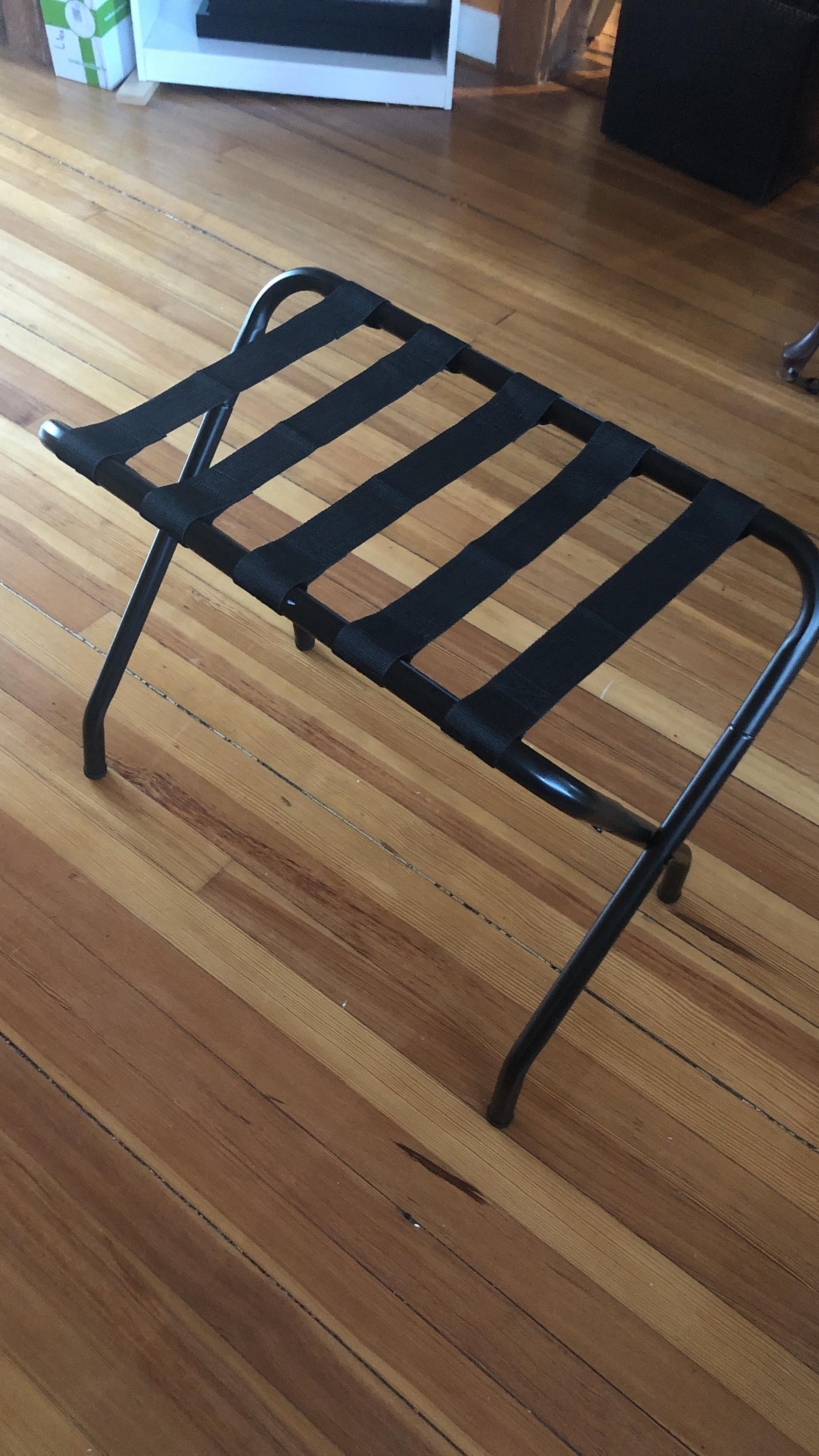 Pack of 2 Black Metal Folding Luggage Rack - HWLEXTRA