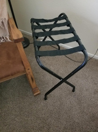 Pack of 2 Black Metal Folding Luggage Rack - HWLEXTRA