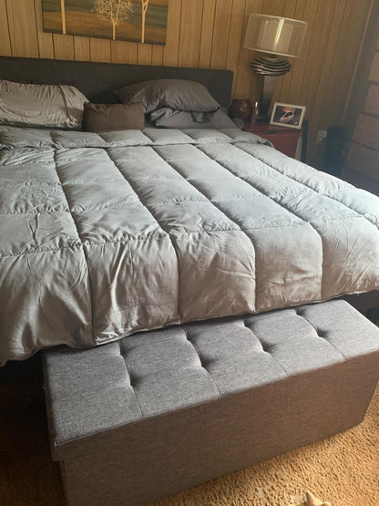 Folding Storage Ottoman Bench - HWLEXTRA
