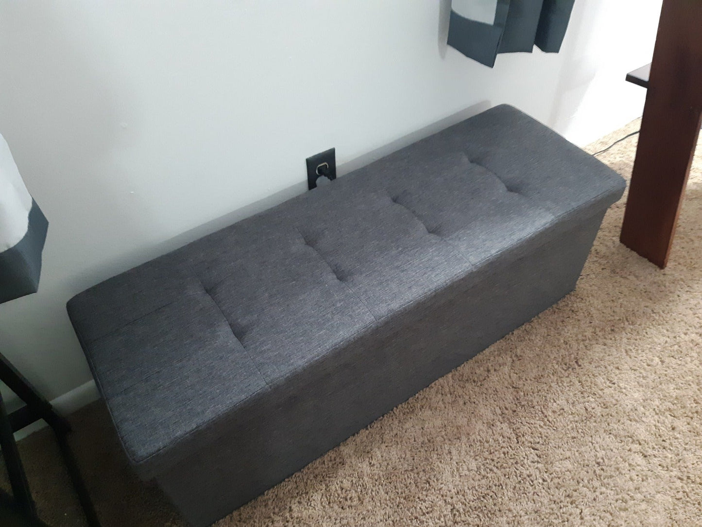 Folding Storage Ottoman Bench - HWLEXTRA