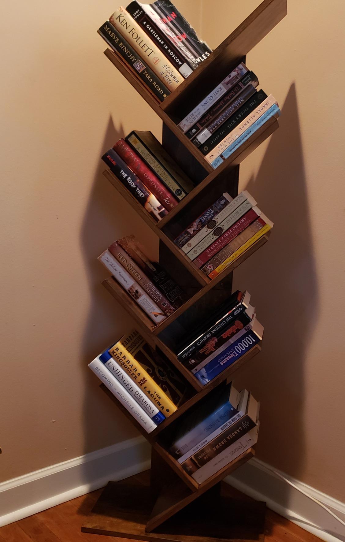 Brown Tree-Shaped Standing Wooden Bookshelf - HWLEXTRA