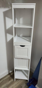 White Linen Tower with 2 Drawers for Bathroom - HWLEXTRA