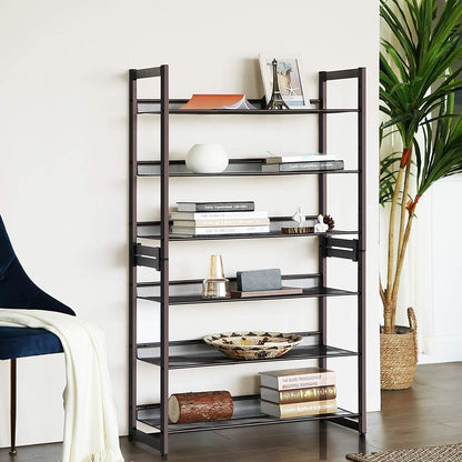 Metal Mesh Shoe Shelf Storage for 18 to 24 Shoes | 6-Tier Shoe Rack | Set of 2 Stackable 3-Tier Shoe Organizer - HWLEXTRA 