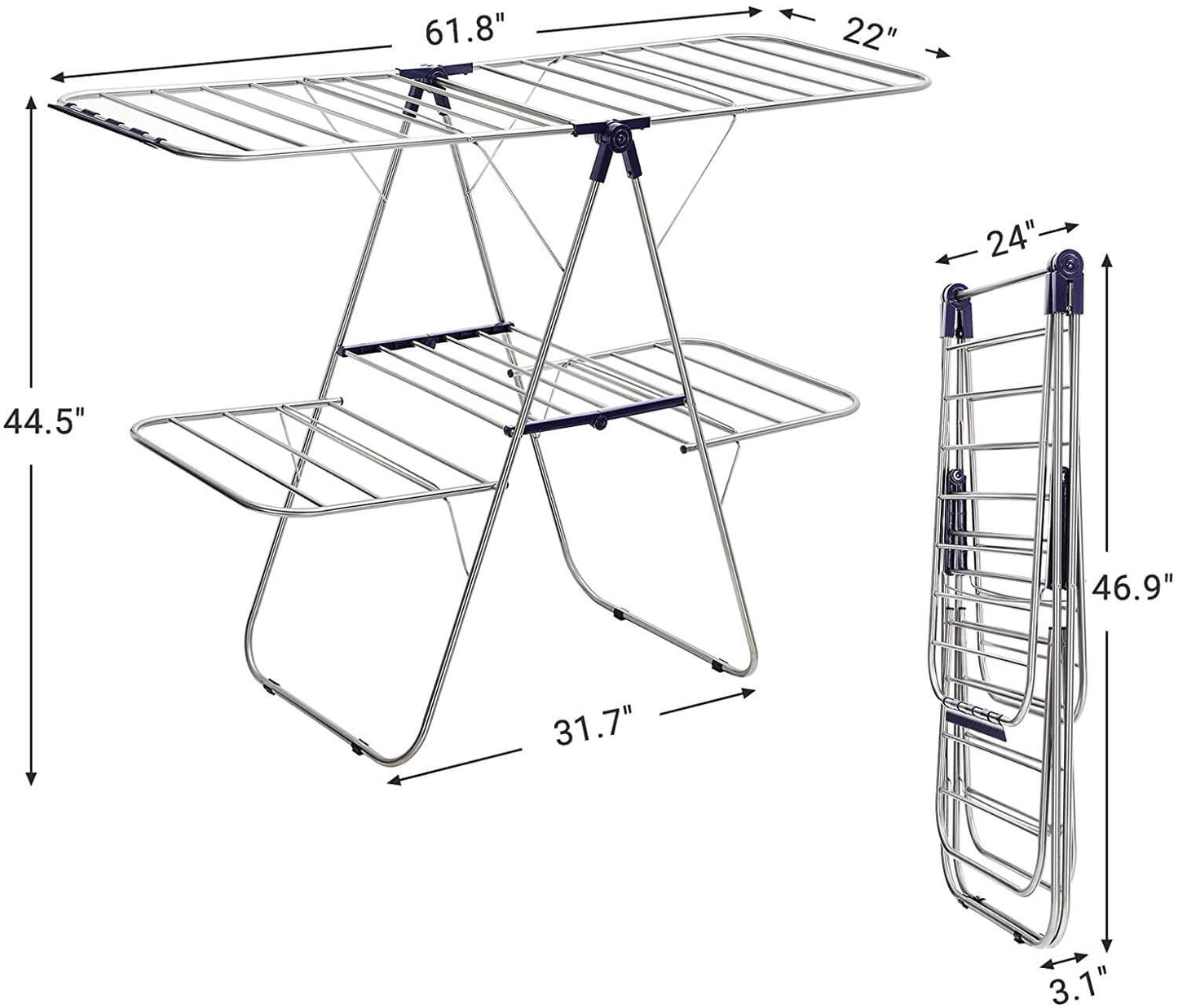 Clothes Drying Rack with Adjustable Shelves - HWLEXTRA