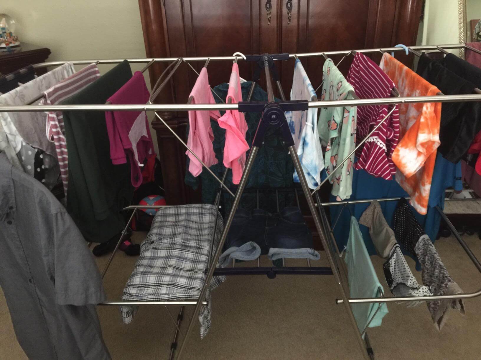 Clothes Drying Rack with Adjustable Shelves - HWLEXTRA