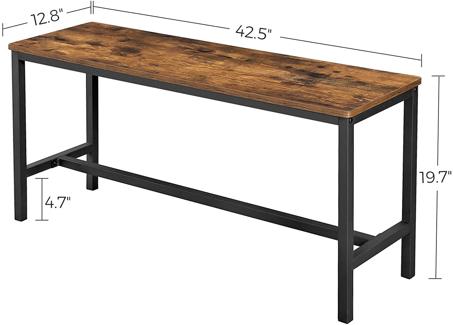 Set of 2 Dining Table Benches Rustic Brown - HWLEXTRA