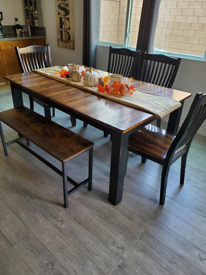 Set of 2 Dining Table Benches Rustic Brown - HWLEXTRA