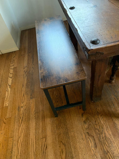 Set of 2 Dining Table Benches Rustic Brown - HWLEXTRA