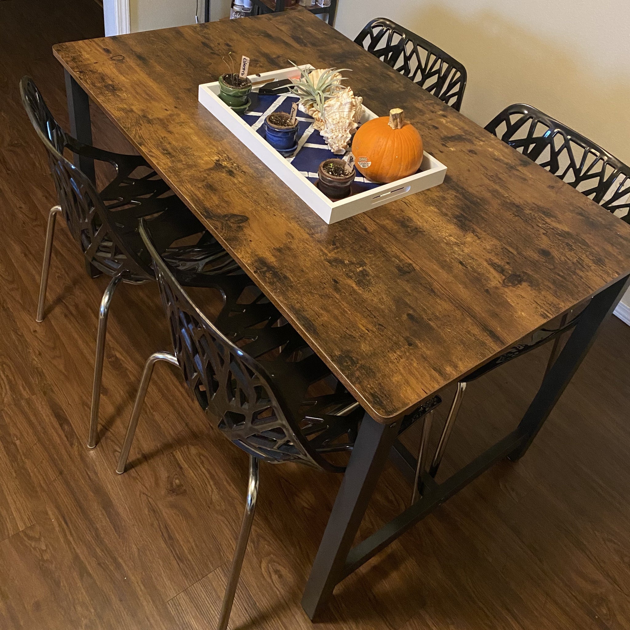 Industrial Rustic Brown Dining Table, Kitchen Table - HWLEXTRA 