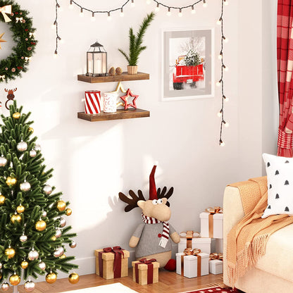 Floating Shelves, Wall Shelf Set of 2, 15.7 inch Hanging Shelf with Invisible Brackets