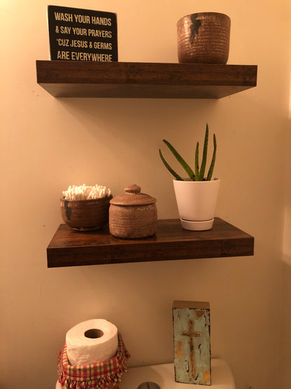 Floating Shelves, Wall Shelf Set of 2, 15.7 inch Hanging Shelf with Invisible Brackets