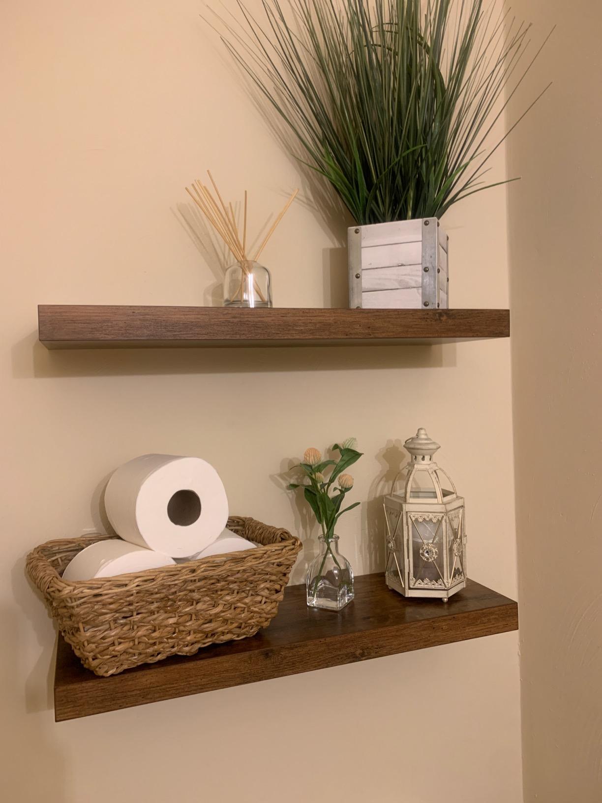Floating Shelves, Wall Shelf Set of 2, 15.7 inch Hanging Shelf with Invisible Brackets