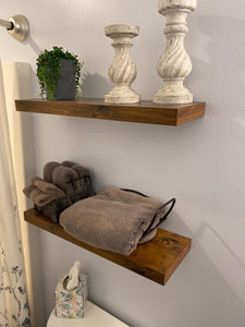 Floating Shelves, Wall Shelf Set of 2, 15.7 inch Hanging Shelf with Invisible Brackets