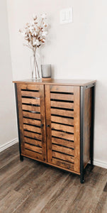 Industrial Rustic Brown & Black Standing Storage Cabinet - HWLEXTRA