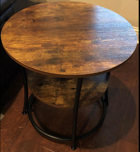Industrial 2 Layers Round Side Table - HWLEXTRA