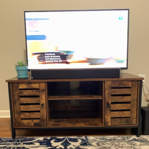 TV Stand Console Unit Rustic Brown for up to 50” TV - HWLEXTRA