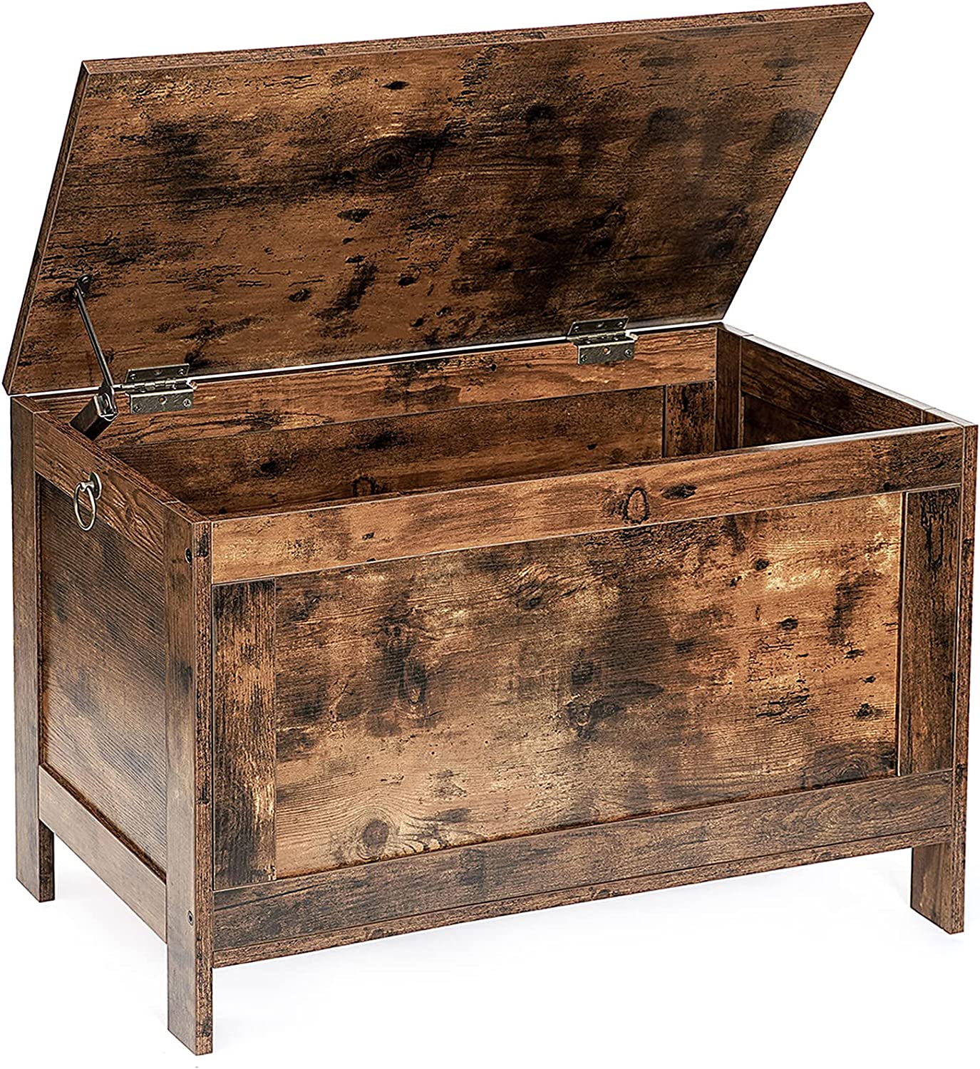 Storage Chest, Retro Toy Box Organizer with Safety Hinge, Sturdy Entryway Storage Bench, Wooden Look Accent Furniture