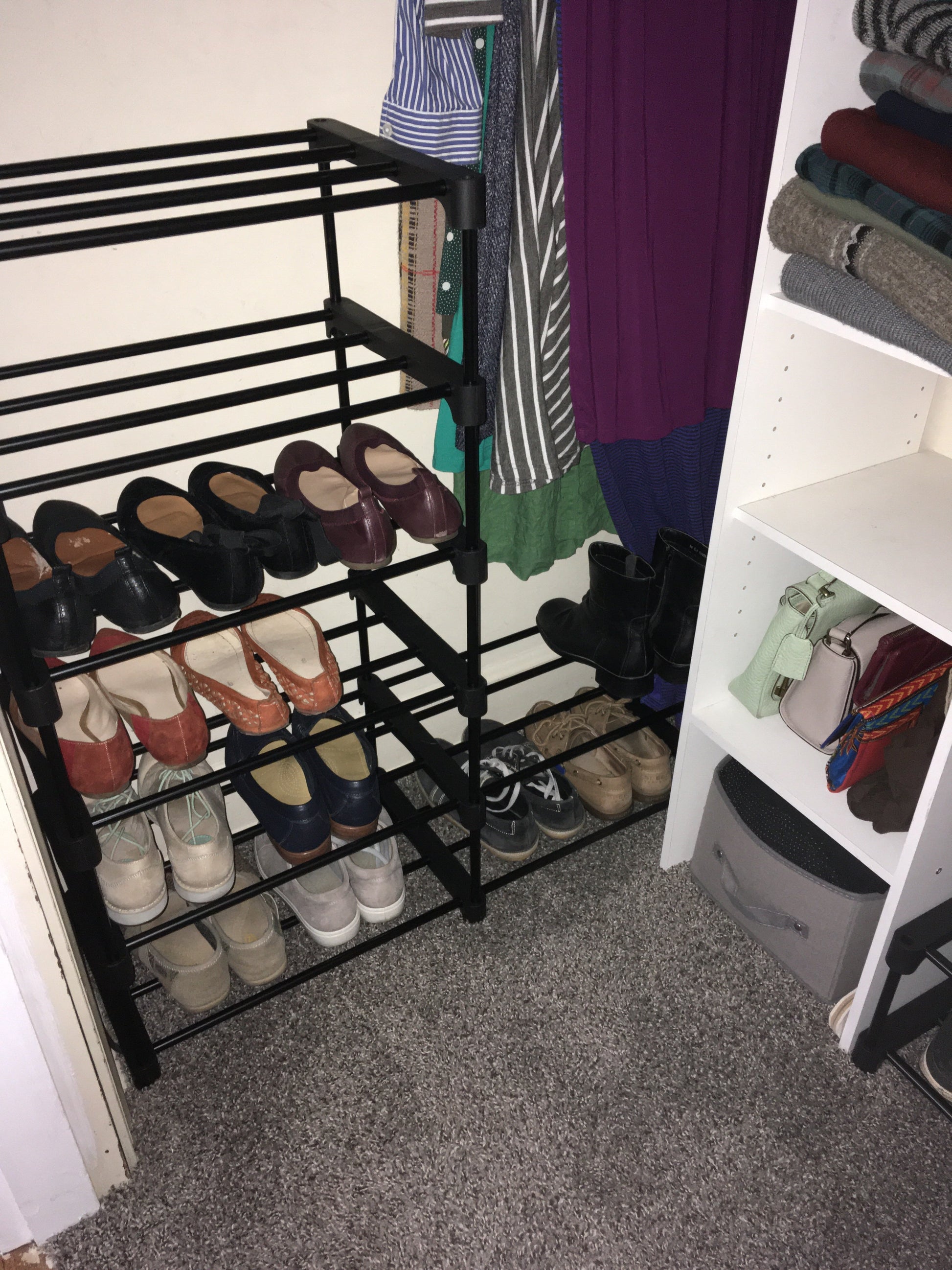 Black Portable 10-Shelf Shoe Rack - HWLEXTRA