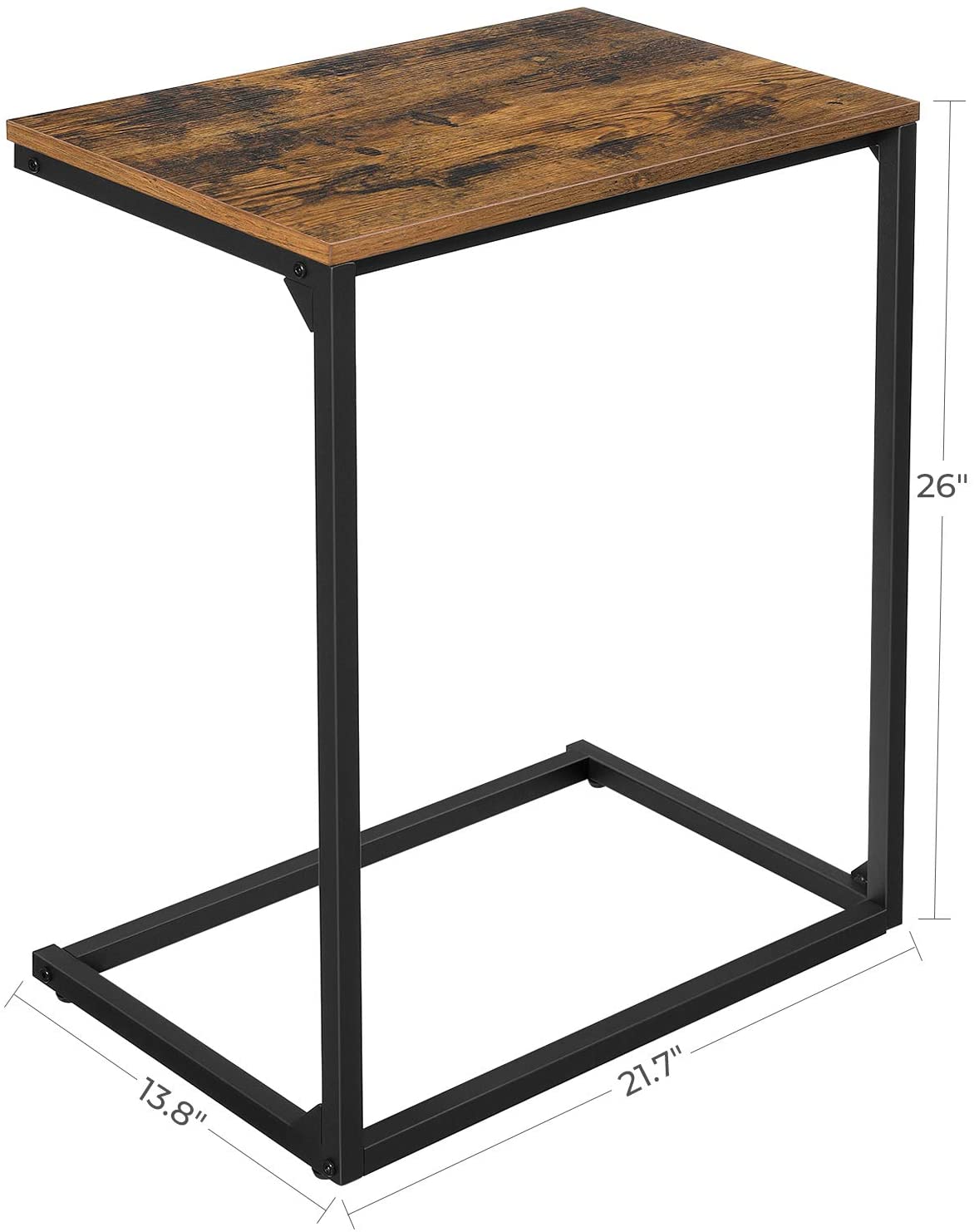 Industrial Rustic Brown C-shaped Side Table - HWLEXTRA