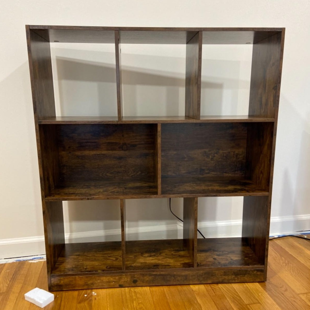 Brown Wooden Bookcase with Open Shelves - HWLEXTRA