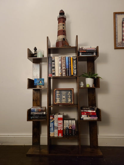 Rustic Brown Tree-shaped Wooden Bookcase - HWLEXTRA