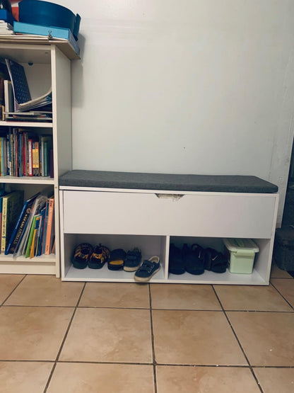 Shoe Bench White and Gray - HWLEXTRA