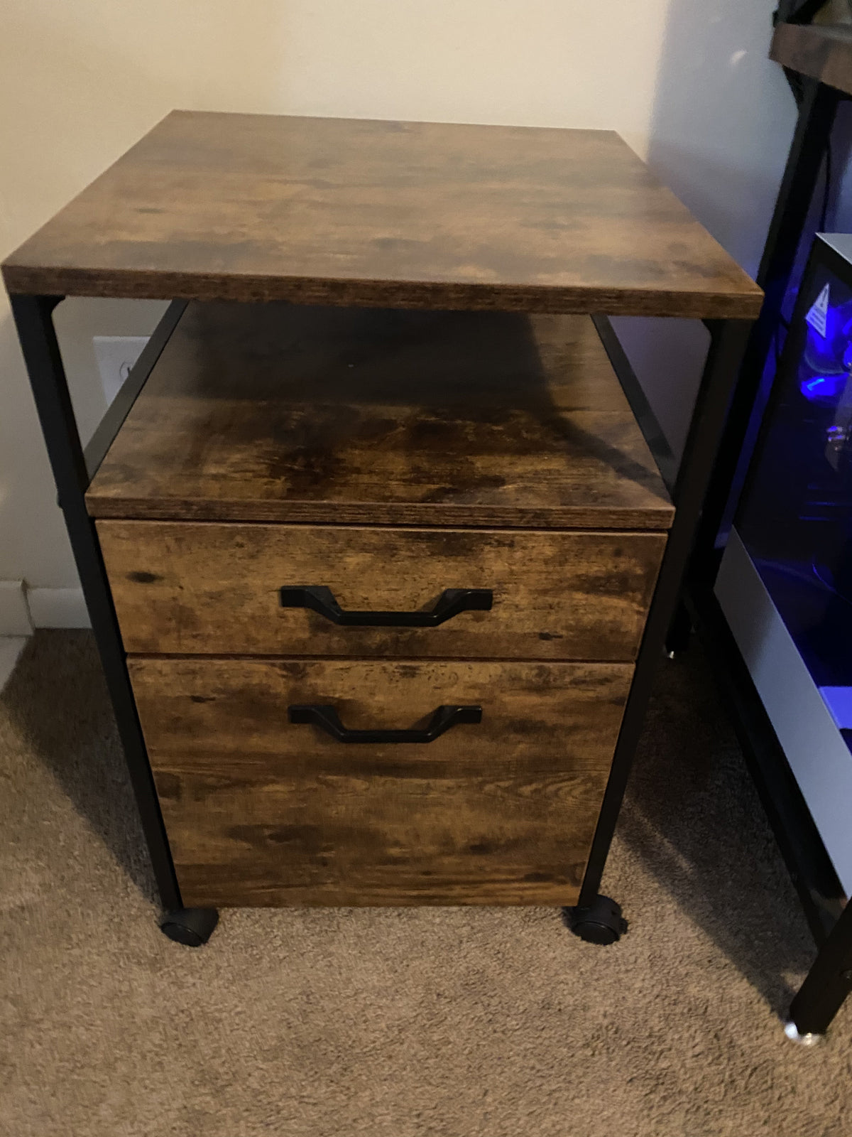 Industrial Brown File Cabinet with Drawer - HWLEXTRA