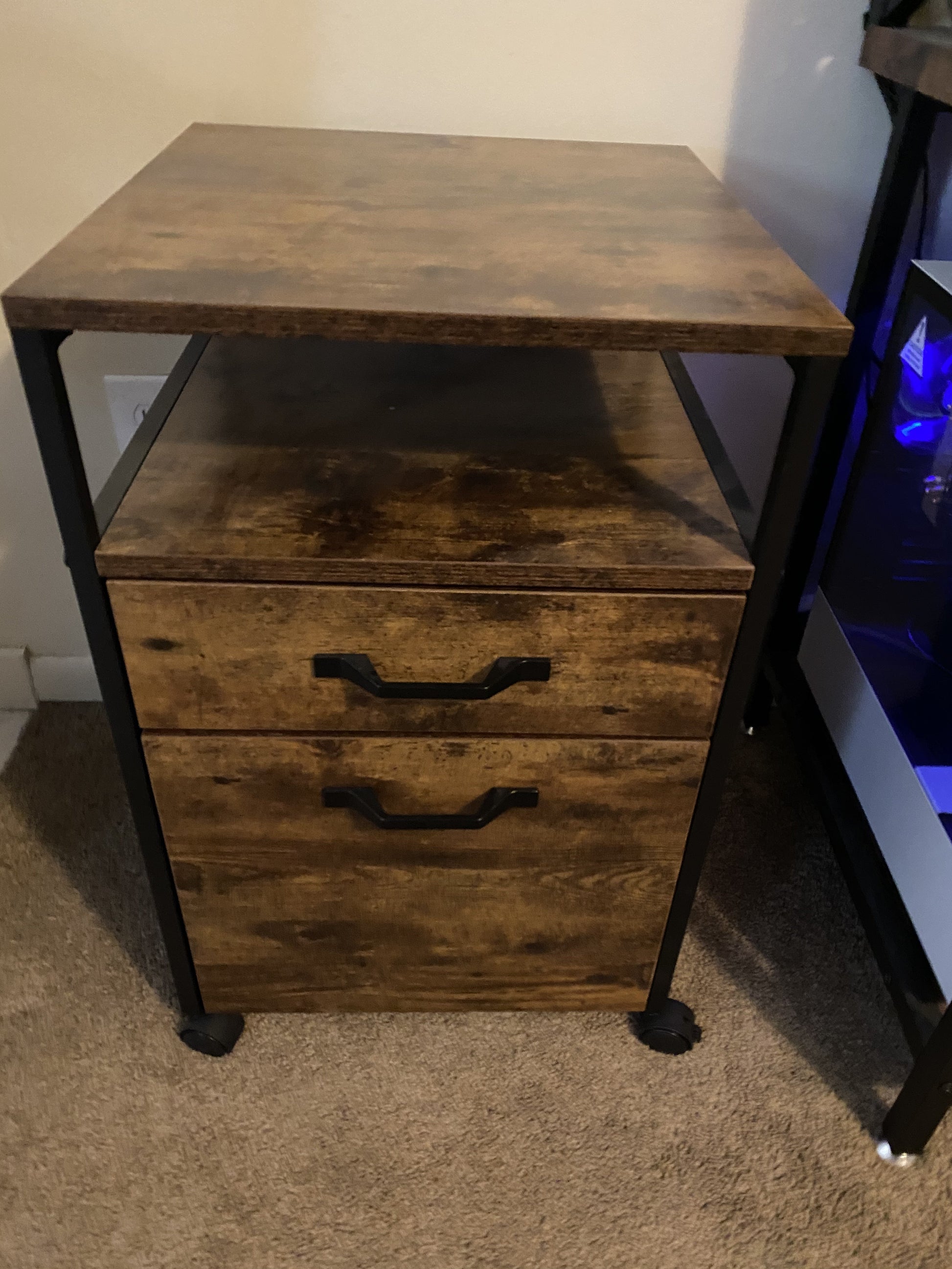 Industrial Brown File Cabinet with Drawer - HWLEXTRA