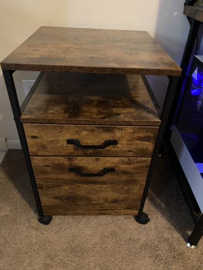 Industrial Brown File Cabinet with Drawer - HWLEXTRA
