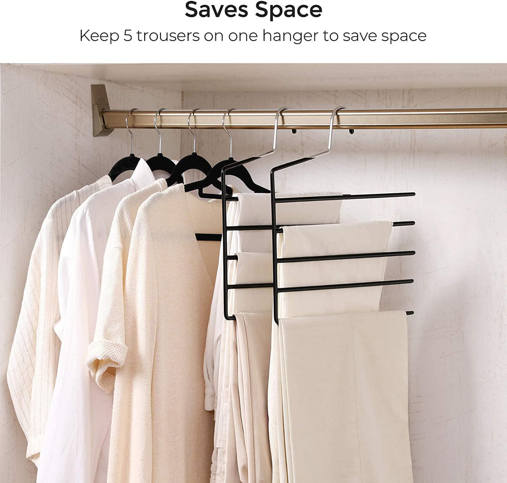 Pants Hangers Space Saving, Set of 4 Open-Ended Clothes Hangers, Multiple  Pant Hanger