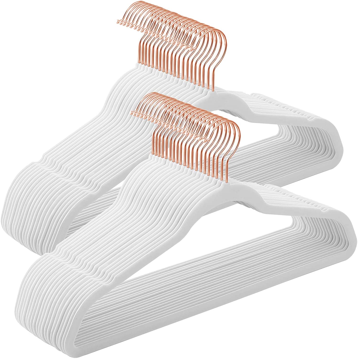 Pack of 50 White Non Slip Coat Hangers - HWLEXTRA