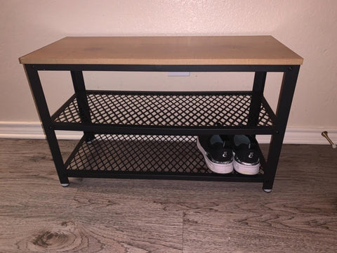 Honey Brown Shoe Bench - HWLEXTRA