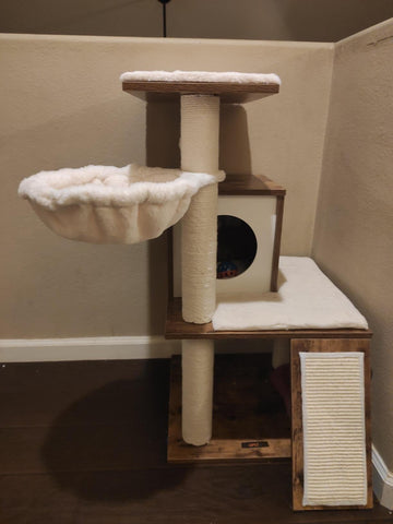 Cat Tree Walnut Color - HWLEXTRA