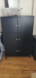 Black Steel Free Standing Storage Cabinet - HWLEXTRA