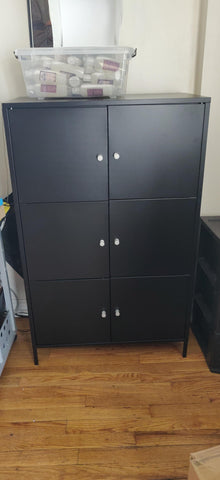 Black Steel Free Standing Storage Cabinet - HWLEXTRA