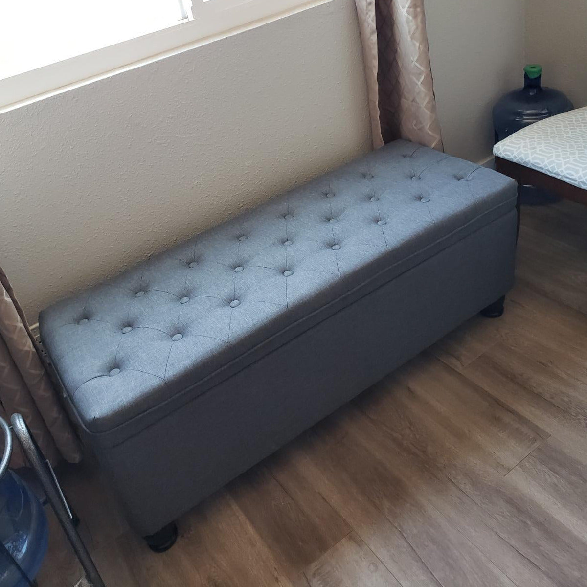 46.5‘’ Dark Gray Ottoman - HWLEXTRA