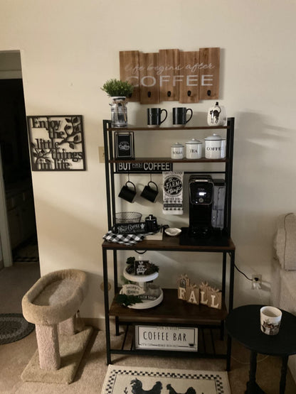 Baker's Rack, Kitchen Storage Shelf Rack with Adjustable Bottom Shelf