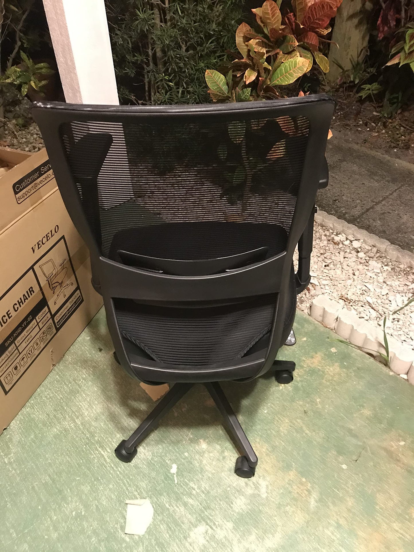 Office Chair with PU Padded Seat Cushion, Adjustable Armrest, Ergonomic Lumbar Support