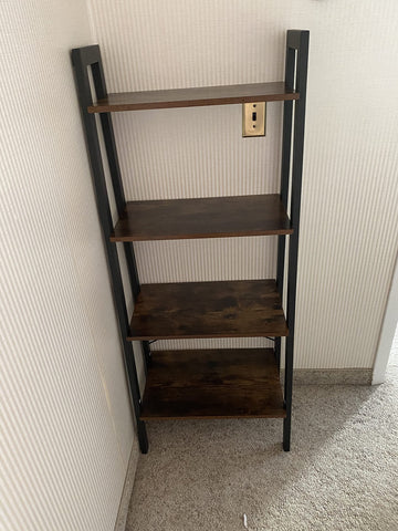 Ladder Shelf, 4-Tier Bookshelf, Free Standing Storage Shelves - HWLEXTRA 