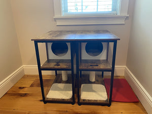 Cat Tree and End Table, Cat Tower with Scratching Post and Mat, Cat Condo