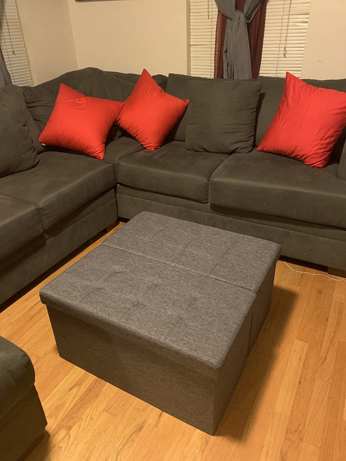 Storage Ottoman Bench, Chest with Lid, Foldable Seat