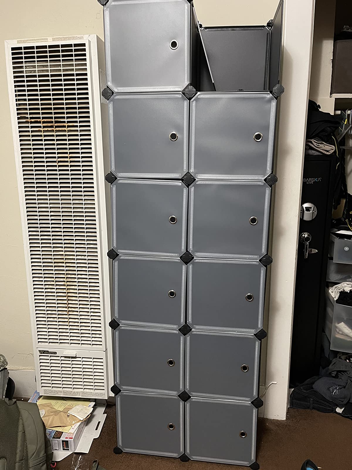 Cube Storage Organizer, 12-Cube Closet Storage Shelves, DIY Plastic Closet Cabinet - HWLEXTRA 