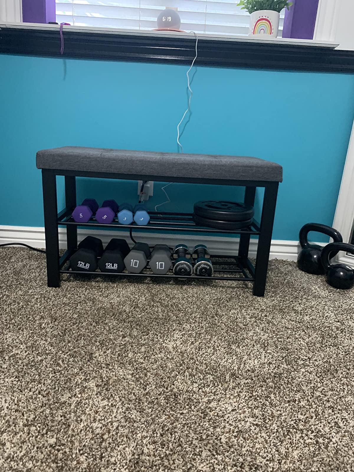 Shoe Bench, 3-Tier Shoe Rack for Entryway, Storage Organizer with Foam Padded Seat - HWLEXTRA 