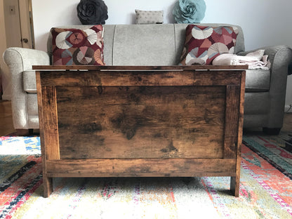 Storage Chest Sturdy Entryway Storage Bench, Wood Look Accent Furniture, Easy Assembly Oak White - HWLEXTRA 
