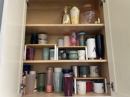 Cabinet Shelf Organizers, Set of 4 Kitchen Counter Shelves, Stackable, Expandable Spice Racks - HWLEXTRA 