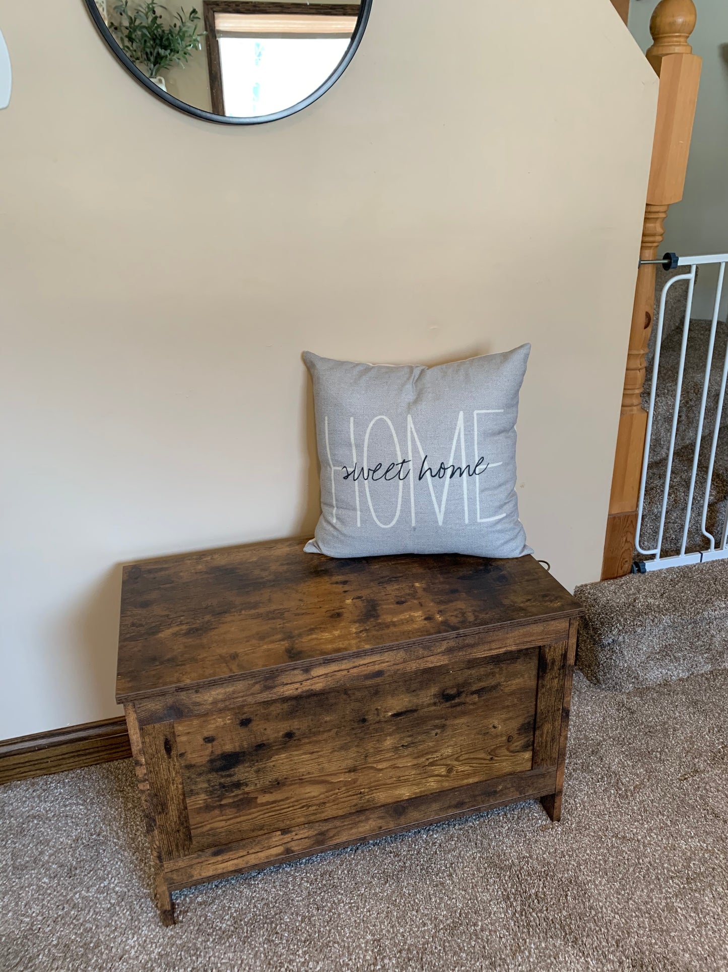 Storage Chest Sturdy Entryway Storage Bench, Wood Look Accent Furniture, Easy Assembly Oak White - HWLEXTRA 
