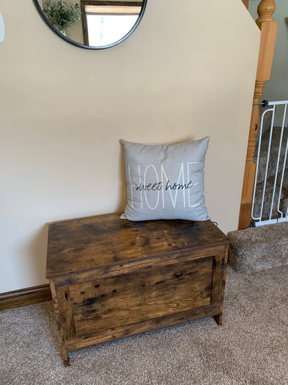 Storage Chest Sturdy Entryway Storage Bench, Wood Look Accent Furniture, Easy Assembly Oak White - HWLEXTRA 