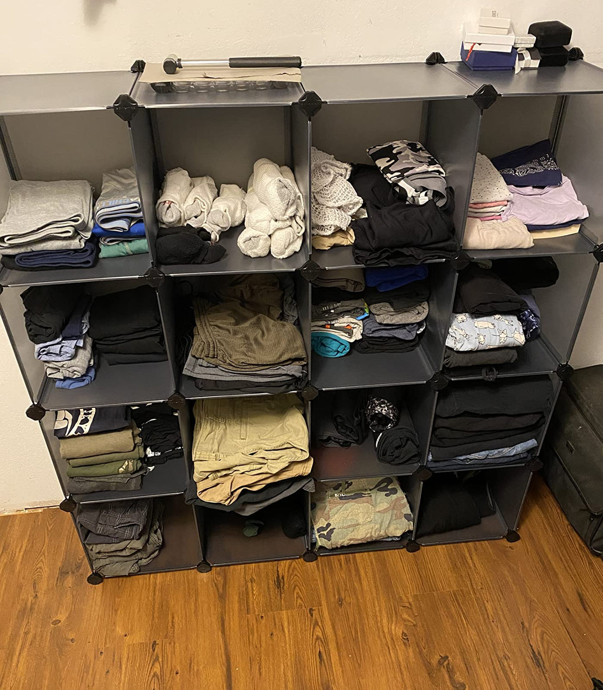 Cube Storage Organizer, 16-Cube Book Shelf, DIY Plastic Closet Cabinet - HWLEXTRA 