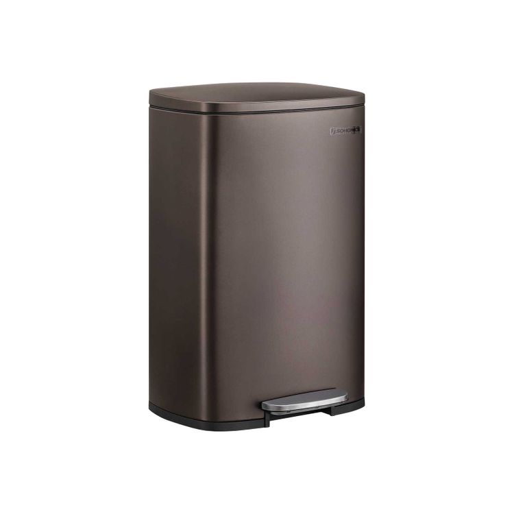13.2 Gal (50L) Kitchen Trash Can, Pedal Garbage Can, with Plastic Inner Bucket, Hinged Lid