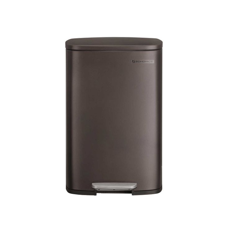 13.2 Gal (50L) Kitchen Trash Can, Pedal Garbage Can, with Plastic Inner Bucket, Hinged Lid
